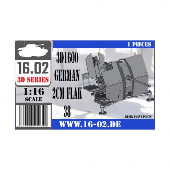 16.02 3D16006 1/16 German 2cm Flak 38 - Military Vehicles & Tanks