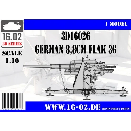 16.02 3D16026 1/16 German 8.8cm Flak 36 - Military Vehicles & Tanks
