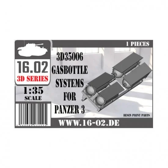 16.02 3D35006 1/35 Gasbottlesystems for Panzer 3 - Military Vehicles & Tanks