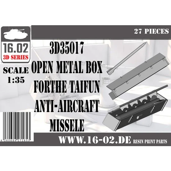 16.02 3D35017 1/35 Open Metal Box for Taifun Anti-Aircraft Missile (27pcs)