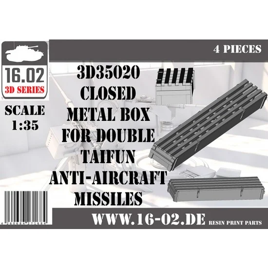 16.02 3D35020 1/35 Closed Wooden Box for Double Taifun Anti-Aircraft Missiles (4pcs)