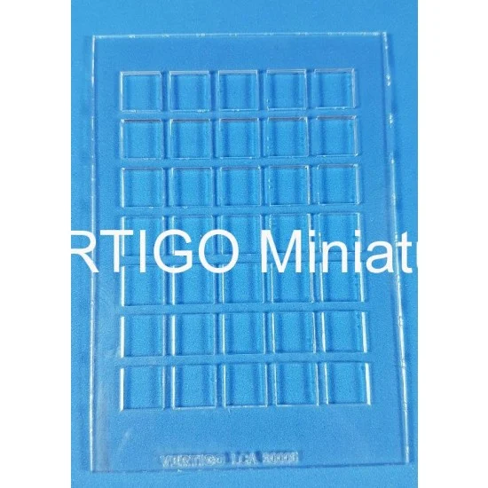 Vertigo Miniatures LCA30005 1/56 Mold for 35x Squared Paving/Bricks (laser cut acrylic, for wargaming 28-32mm)