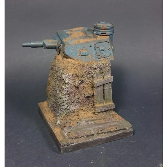 Vertigo Miniatures V35001 1/35 Destroyed Panzer IV Diorama Base (Size: 75mm x 60mm) - Scenics & Diorama