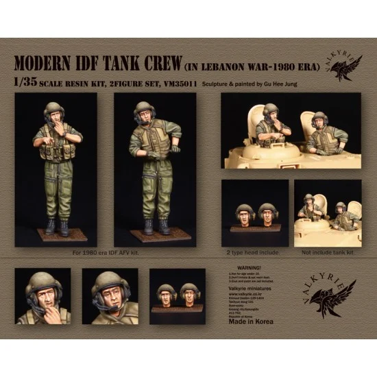 Valkyrie Miniature VM35011 1/35 Modern IDF Tank Crew Set in Lebanon War 1980 Era (2 Figures) - Model Figures