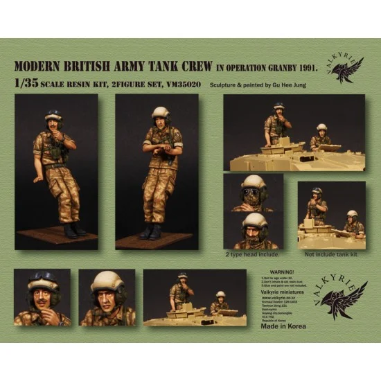 Valkyrie Miniature VM35020 1/35 Modern British Army Tank Crew in Operation Granby 1991 (2 Figures) - Model Figures