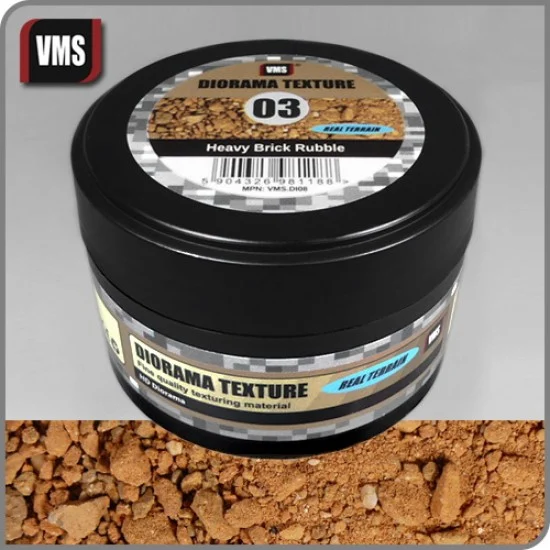 VMS Supplies DI08 Diorama Texture No.3 Heavy Brick Rubble (100ml) - Hobby & Model Paints