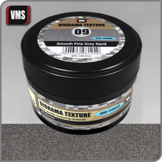 VMS Supplies DI14 Diorama Texture No.9 Smooth Fine Grey Sand (100ml) - Hobby & Model Paints
