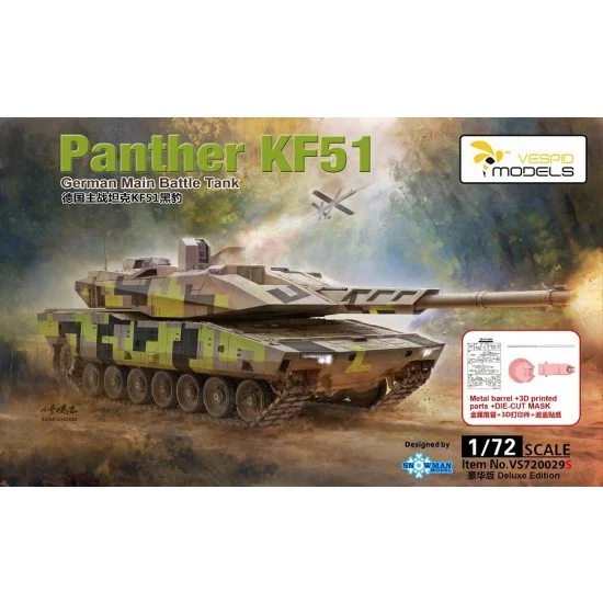 Vespid 720029S 1/72 Panther KF51 MBT (metal barrel, 3d printed parts, masks included) [Deluxe Edition] - Military Vehicles & Tanks
