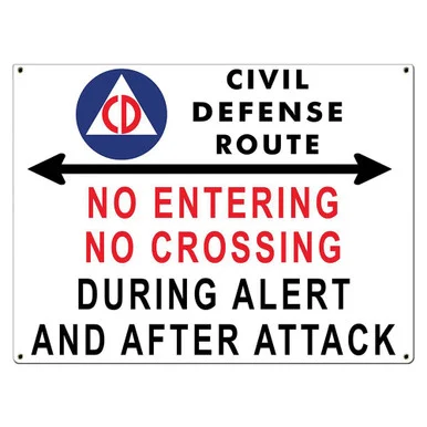 Civil Defense Route Metal Sign AMIC888 - Vintage Sign Co.