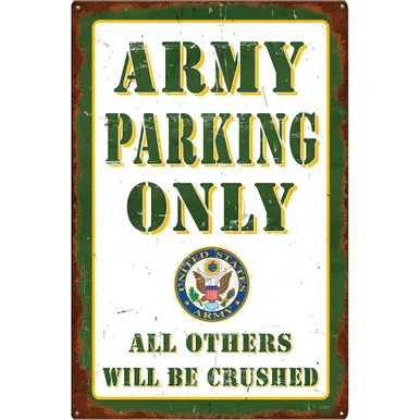 Army Parking Only Metal Sign V527 - Vintage Sign Co.