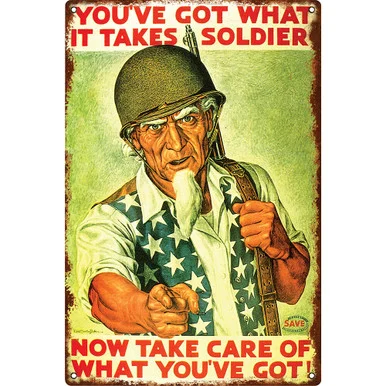 Uncle Sam Soldier Metal Sign V567 - Vintage Sign Co.