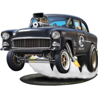 1955 Bad-Ass Gasser Cut Out Metal Sign LGB207