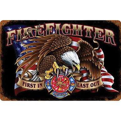 Fire Fighter Eagle Sign SM184 - Vintage Sign Co.