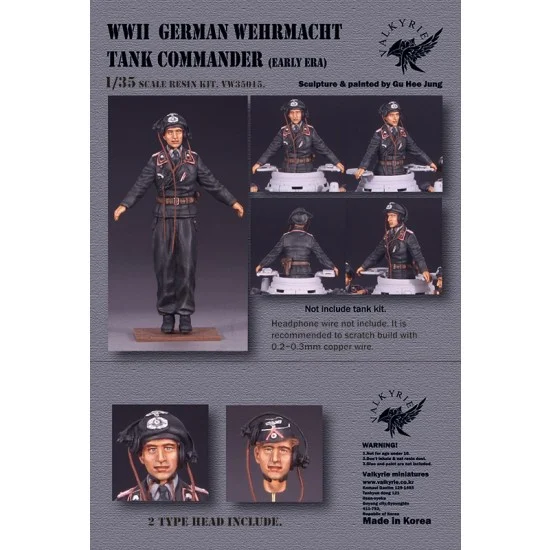Valkyrie Miniature VW35015 1/35 WWII German Wehrmacht Tank Commander Early Era - Model Figures