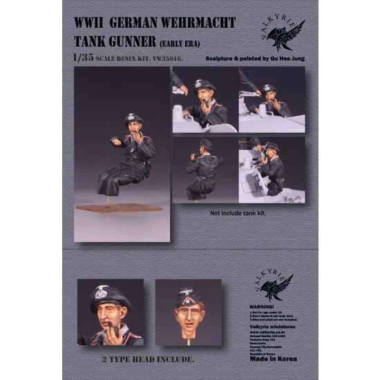 Valkyrie Miniature VW35016 1/35 WWII German Wehrmacht Tank Gunner Early Era - Model Figures