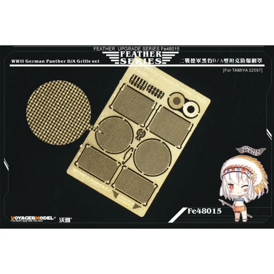 Voyager FE48015 1/48 WWII German Panther D/A Grills set for Tamiya kit #32597 - Military Vehicles & Tanks