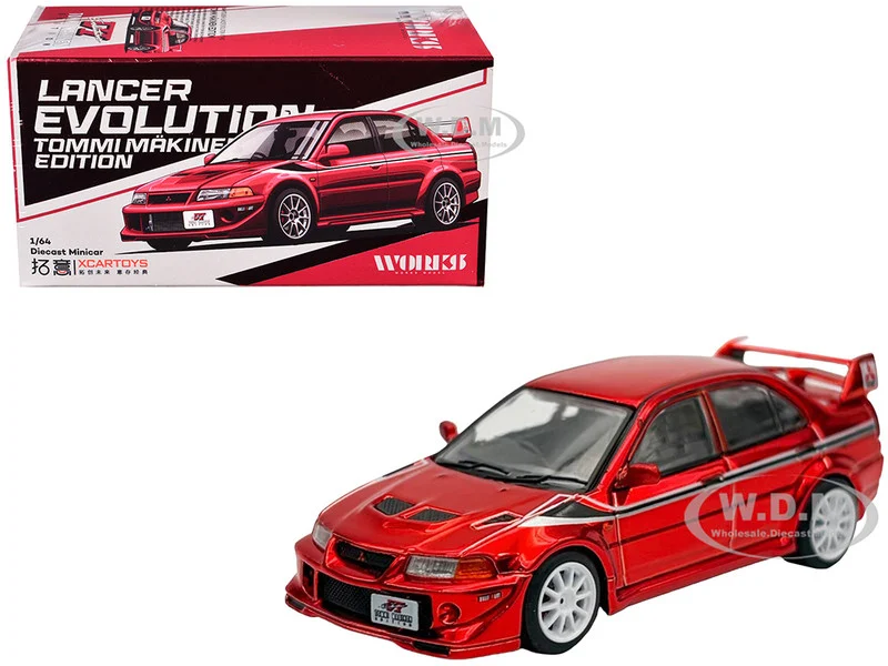 Mitsubishi Lancer Evolution VI RHD (Right Hand Drive) "Tommi Makinen Edition" Red Chrome "Hobby Expo China 2026" 1/64 Diecast Model Car by Works Model - Mitsubishi Models