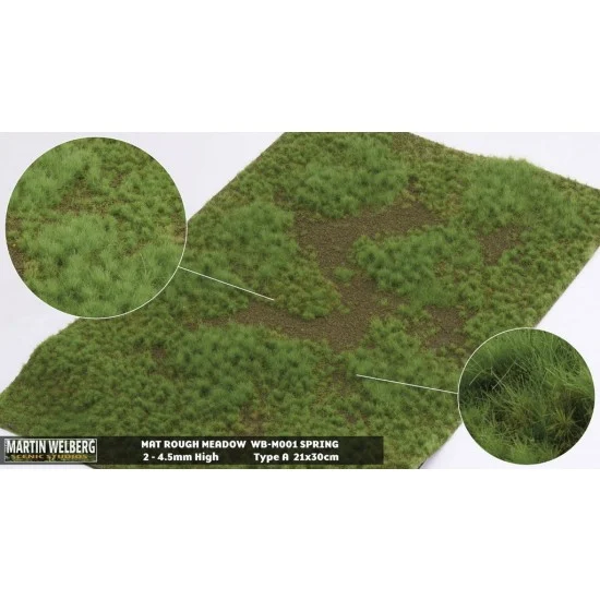 Martin Welberg M001 Rough Meadow Mat - Spring A (Grass length: 2-4.5 mm, 300 x 210 mm)