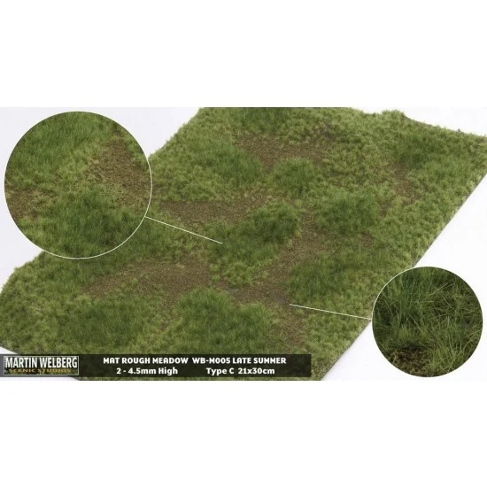Martin Welberg M005 Rough Meadow Mat - Late Summer C (Grass length: 2-4.5 mm, 300 x 210 mm)