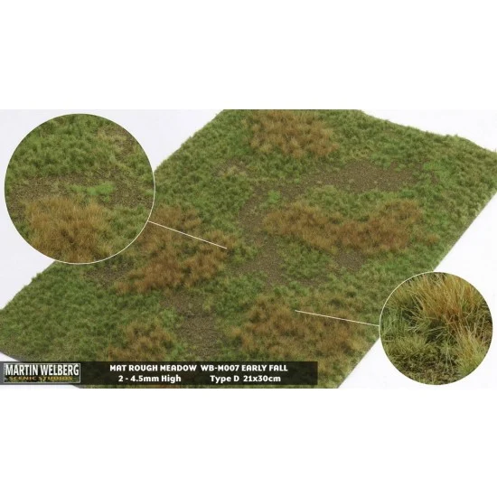 Martin Welberg M007 Rough Meadow Mat - Early Fall D (Grass length: 2-4.5 mm, 300 x 210 mm)