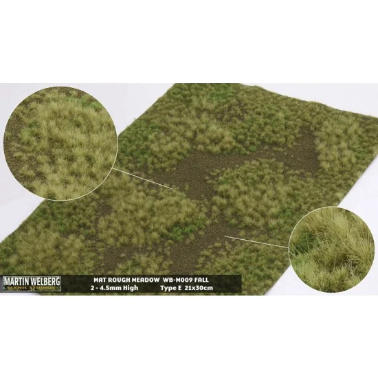 Martin Welberg M009 Rough Meadow Mat - Fall E (Grass length: 2-4.5 mm, 300 x 210 mm)