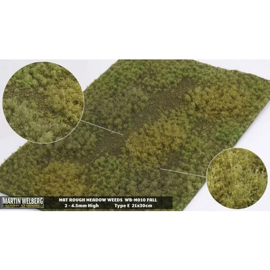 Martin Welberg M010 Rough Meadow Mat - Fall Weeds E (Grass length: 2-4.5 mm, 300 x 210 mm)