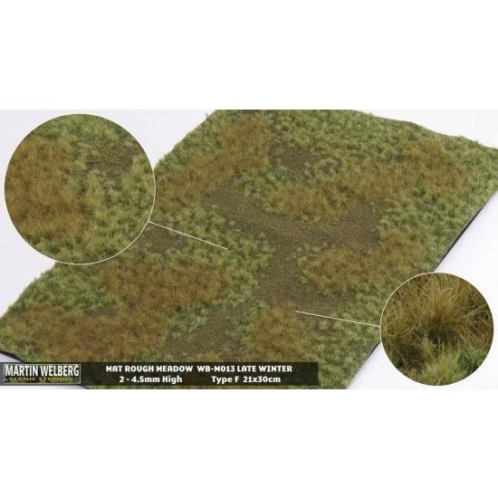 Martin Welberg M013 Rough Meadow Mat - Winter G (Grass length: 2-4.5 mm, 300 x 210 mm)
