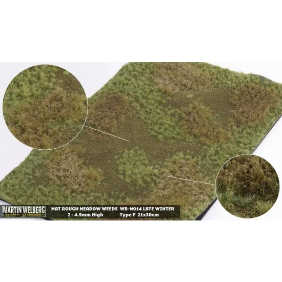 Martin Welberg M014 Rough Meadow Mat - Weeds Winter G (Grass length: 2-4.5 mm, 300 x 210 mm)