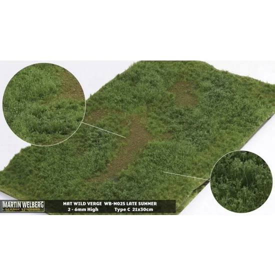 Martin Welberg M025 Wild Verge Mat - Late Summer C (Grass length: 2-6 mm, 300 x 210 mm)