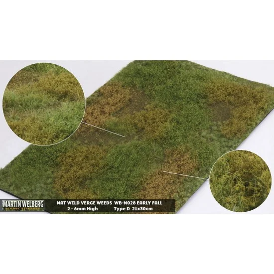 Martin Welberg M028 Wild Verge Mat - Early Fall Weeds D (Grass length: 2-6 mm, 300 x 210 mm)