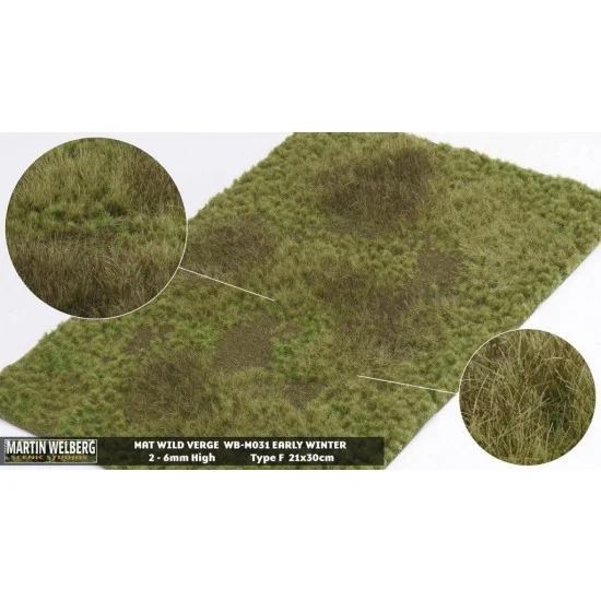 Martin Welberg M031 Wild Verge Mat - Winter F (Grass length: 2-6 mm, 300 x 210 mm)