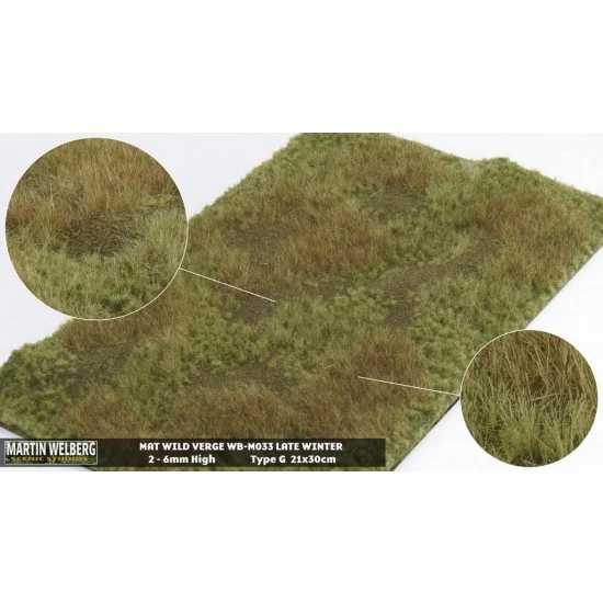 Martin Welberg M033 Wild Verge Mat - Winter G (Grass length: 2-6 mm, 300 x 210 mm)