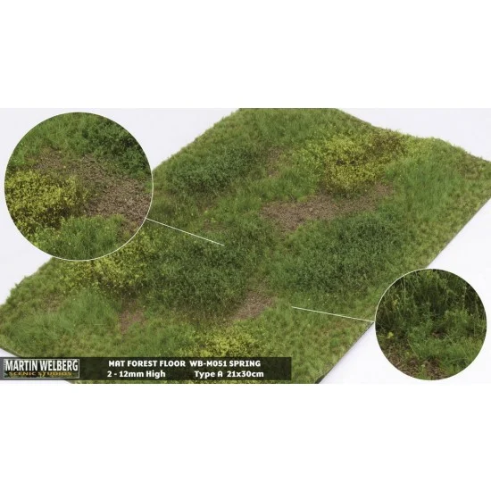 Martin Welberg M051 Forest Floor Mat - Spring A (Grass length: 2-12 mm, 300 x 210 mm)