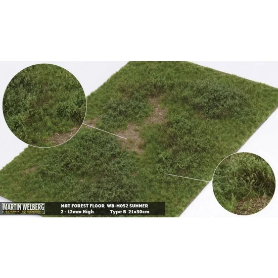 Martin Welberg M052 Forest Floor Mat - Summer B (Grass length: 2-12 mm, 300 x 210 mm)