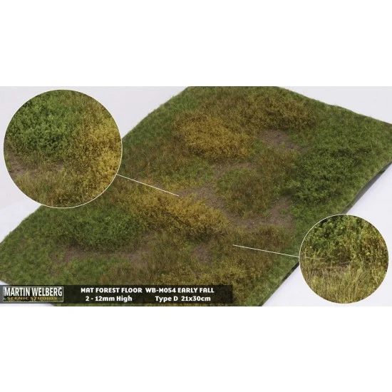 Martin Welberg M054 Forest Floor Mat - Early Fall D (Grass length: 2-12 mm, 300 x 210 mm)