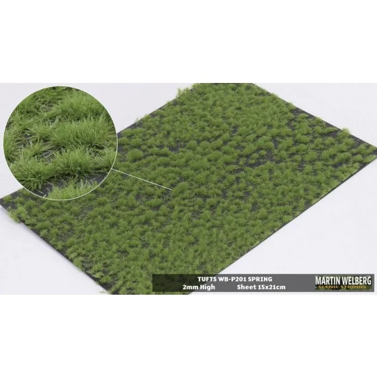 Martin Welberg P201 2mm Grass Tufts - Spring (sheet 210 x 150 mm)