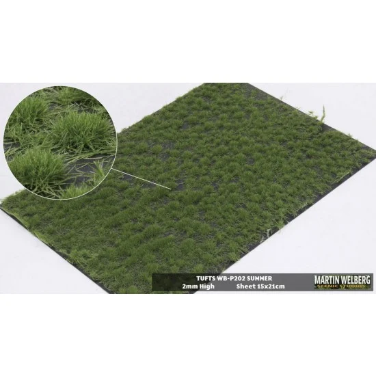 Martin Welberg P202 2mm Grass Tufts - Summer (sheet 210 x 150 mm)