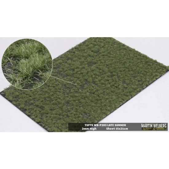 Martin Welberg P203 2mm Grass Tufts - Late Summer (sheet 210 x 150 mm)