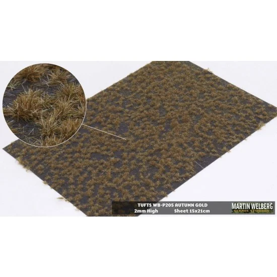 Martin Welberg P205 2mm Grass Tufts - Golden Summer (sheet 210 x 150 mm)