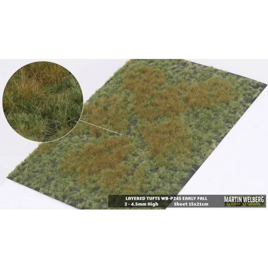 Martin Welberg P245 2-4mm Layered Grass Tufts #Golden Summer (sheet 210 x 150 mm)