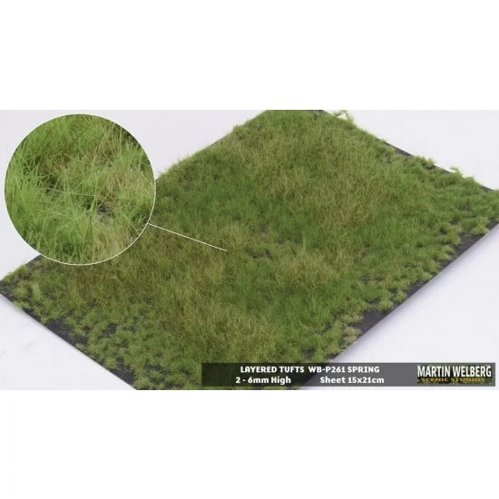 Martin Welberg P261 2-6mm Layered Grass Tufts #Spring (sheet 210 x 150 mm)