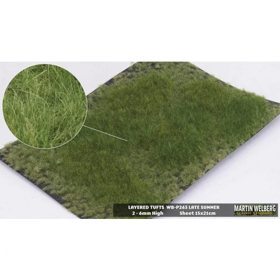 Martin Welberg P263 2-6mm Layered Grass Tufts #Late Summer (sheet 210 x 150 mm)