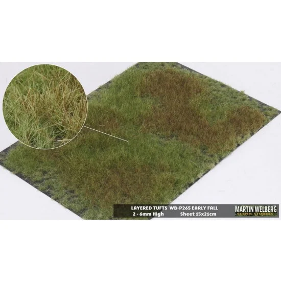 Martin Welberg P265 2-6mm Layered Grass Tufts #Golden Summer (sheet 210 x 150 mm)