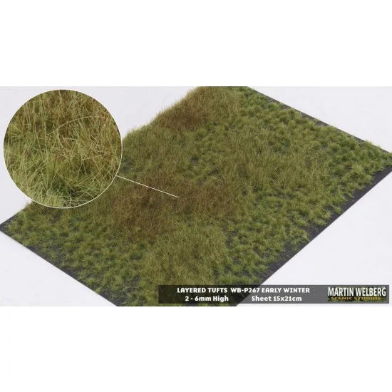 Martin Welberg P267 2-6mm Layered Grass Tufts #Winter (sheet 210 x 150 mm)