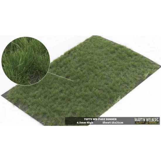 Martin Welberg P402 4.5mm Grass Tufts - Summer (sheet 210 x 150 mm)