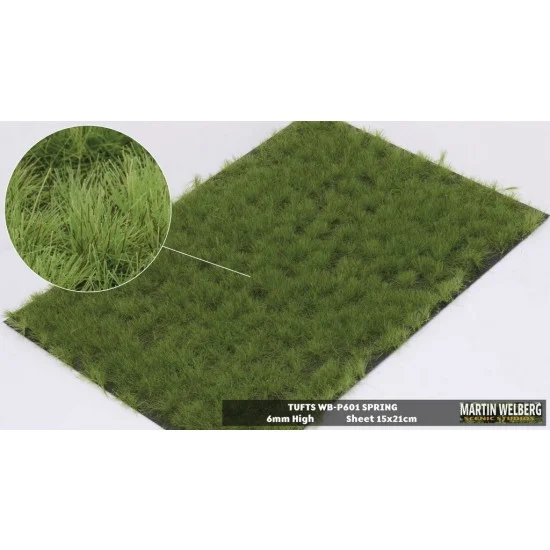 Martin Welberg P601 6mm Grass Tufts - Spring (sheet 210 x 150 mm)