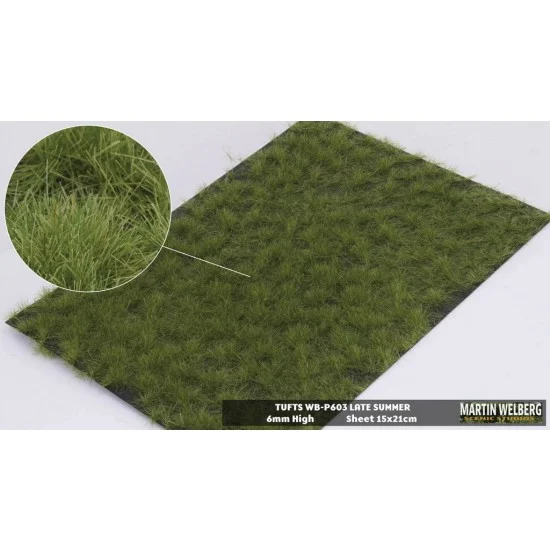 Martin Welberg P603 6mm Grass Tufts - Late Summer (sheet 210 x 150 mm)
