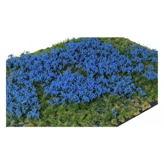 Martin Welberg PB262 Layered Grass Tufts - Spring/Summer/Fall Blue Flowers (210 x 150 mm, height: 2-6mm)