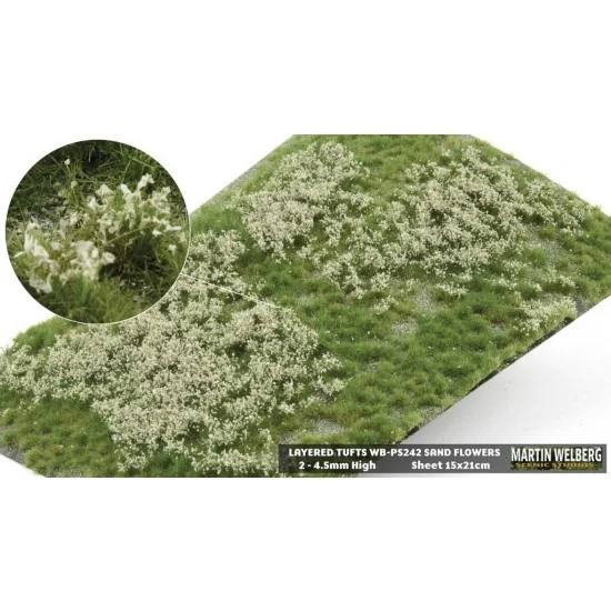 Martin Welberg PS242 Layered Grass Tufts - Spring/Summer/Fall Sand Flowers (210 x 150 mm, height: 2-4.5mm)