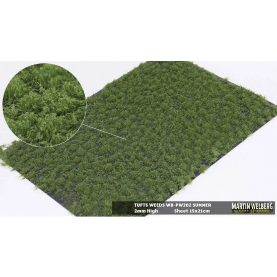 Martin Welberg PW202 2mm Grass Tufts Weeds Mat - Summer (210 x 150 mm)